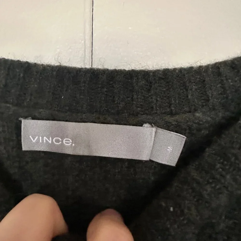 VINCE Side Slit Ribbed Wool Green (M) - Picture 4 of 4